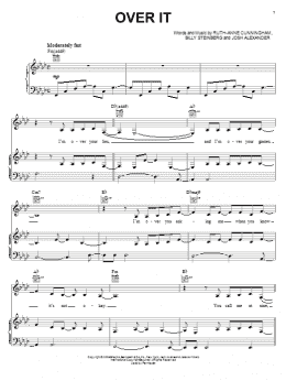 page one of Over It (Piano, Vocal & Guitar Chords (Right-Hand Melody))