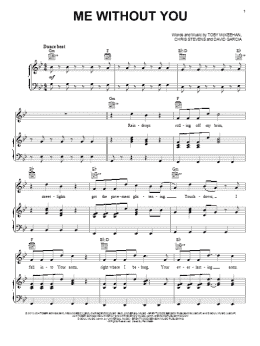page one of Me Without You (Piano, Vocal & Guitar Chords (Right-Hand Melody))