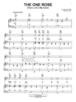 page one of The One Rose (That's Left In My Heart) (Piano, Vocal & Guitar Chords (Right-Hand Melody))