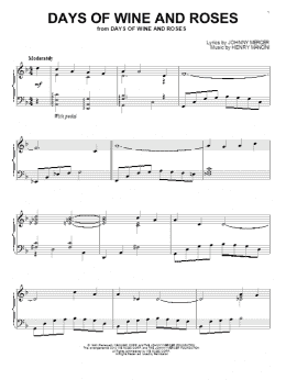 page one of Days Of Wine And Roses (Piano Solo)