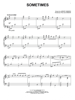 page one of Sometimes (Piano Solo)