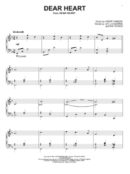 page one of Dear Heart (Piano Solo)