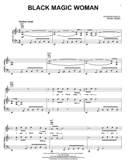 page one of Black Magic Woman (Piano, Vocal & Guitar Chords (Right-Hand Melody))