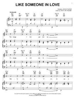page one of Like Someone In Love (Piano, Vocal & Guitar Chords (Right-Hand Melody))