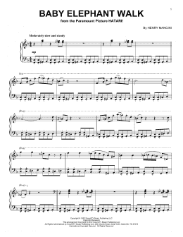 page one of Baby Elephant Walk (Piano Solo)