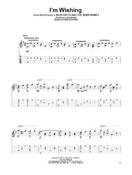 page one of I'm Wishing (from Snow White and the Seven Dwarfs) (Solo Guitar)