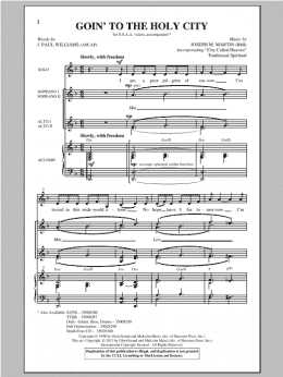 page one of Goin' To The Holy City (SSA Choir)