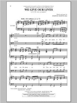 page one of We Give Our Lives (SATB Choir)
