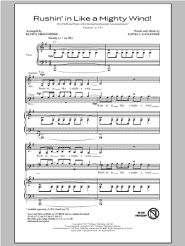 page one of Rushin' In Like A Mighty Wind! (SATB Choir)