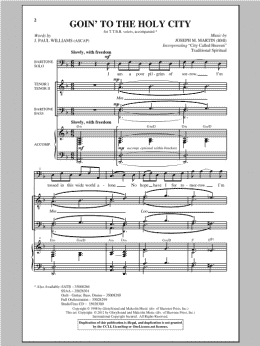 page one of Goin' To The Holy City (TTBB Choir)