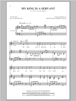 page one of My King Is A Servant (SATB Choir)