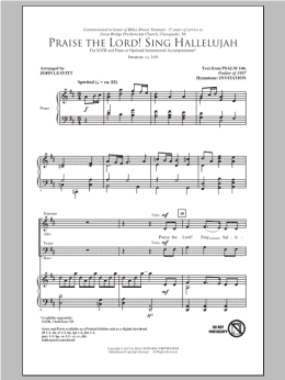 page one of Praise The Lord! Sing Hallelujah (SATB Choir)