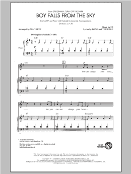 page one of Boy Falls From The Sky (SATB Choir)