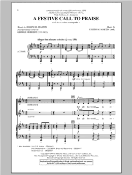 page one of A Festive Call To Praise (SSA Choir)