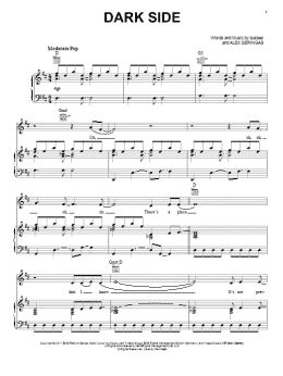 page one of Dark Side (Piano, Vocal & Guitar Chords (Right-Hand Melody))