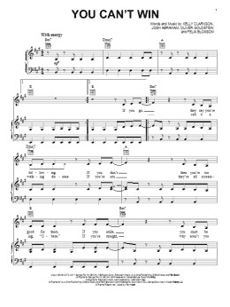 page one of You Can't Win (Piano, Vocal & Guitar Chords (Right-Hand Melody))