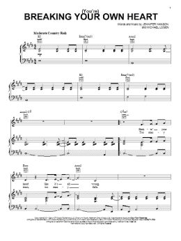 page one of (You're) Breaking Your Own Heart (Piano, Vocal & Guitar Chords (Right-Hand Melody))