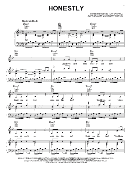 page one of Honestly (Piano, Vocal & Guitar Chords (Right-Hand Melody))