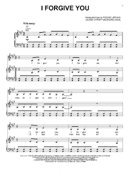 page one of I Forgive You (Piano, Vocal & Guitar Chords (Right-Hand Melody))