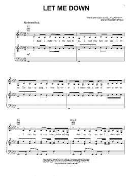 page one of Let Me Down (Piano, Vocal & Guitar Chords (Right-Hand Melody))