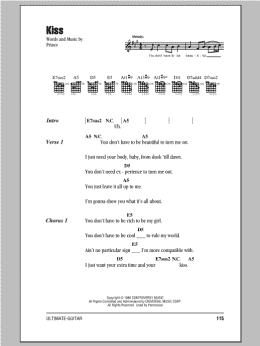 page one of Kiss (Guitar Chords/Lyrics)