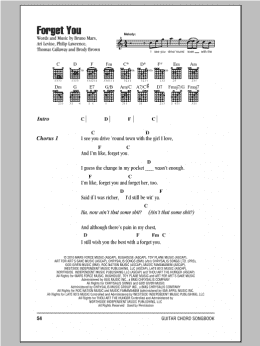 page one of Forget You (Guitar Chords/Lyrics)