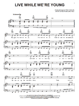 page one of Live While We're Young (Piano, Vocal & Guitar Chords (Right-Hand Melody))