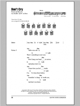 page one of Don't Cry (Guitar Chords/Lyrics)