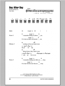page one of Day After Day (Guitar Chords/Lyrics)