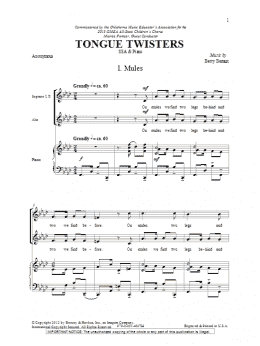 page one of Tongue Twisters (SSA Choir)