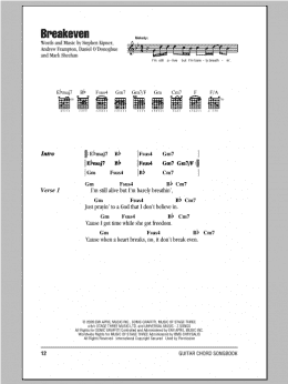 page one of Breakeven (Guitar Chords/Lyrics)