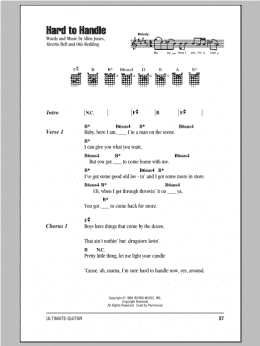 page one of Hard To Handle (Guitar Chords/Lyrics)