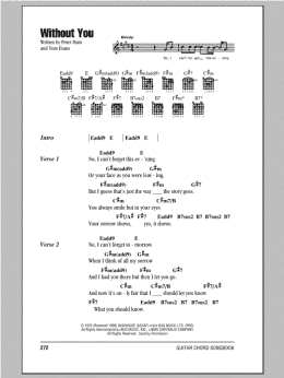 page one of Without You (Guitar Chords/Lyrics)