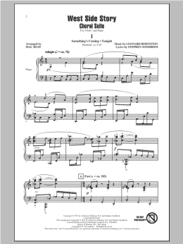 page one of West Side Story (Choral Suite) (arr. Mac Huff) (2-Part Choir)