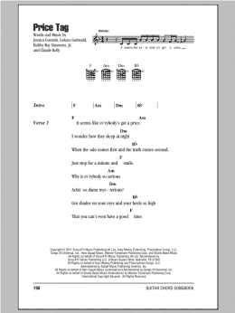 page one of Price Tag (Guitar Chords/Lyrics)