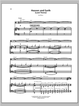 page one of Heaven And Earth (Land Theme) (Piano & Vocal)