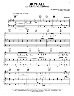 page one of Skyfall (Piano, Vocal & Guitar Chords (Right-Hand Melody))