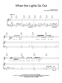page one of When The Lights Go Out (Piano, Vocal & Guitar Chords (Right-Hand Melody))