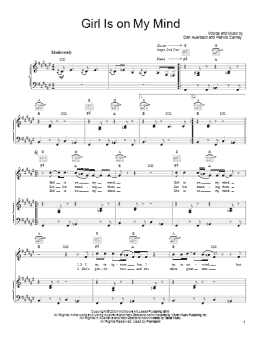 page one of Girl Is On My Mind (Piano, Vocal & Guitar Chords (Right-Hand Melody))