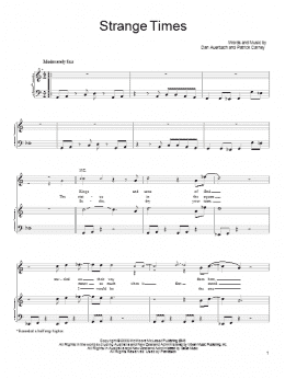 page one of Strange Times (Piano, Vocal & Guitar Chords (Right-Hand Melody))