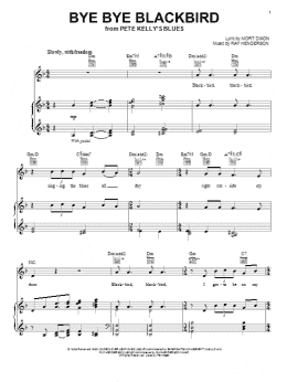 page one of Bye Bye Blackbird (Piano, Vocal & Guitar Chords (Right-Hand Melody))