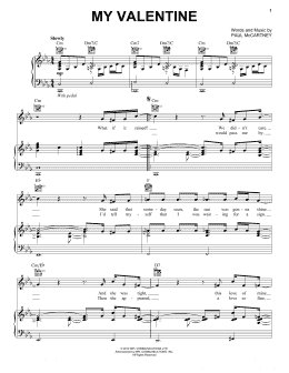 page one of My Valentine (Piano, Vocal & Guitar Chords (Right-Hand Melody))