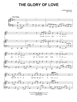 page one of The Glory Of Love (Piano, Vocal & Guitar Chords (Right-Hand Melody))