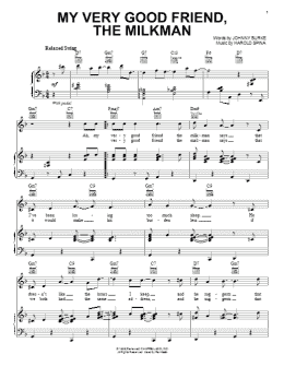 page one of My Very Good Friend, The Milkman (Piano, Vocal & Guitar Chords (Right-Hand Melody))