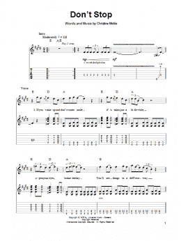 page one of Don't Stop (Guitar Tab (Single Guitar))