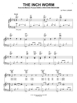 page one of The Inch Worm (Piano, Vocal & Guitar Chords (Right-Hand Melody))