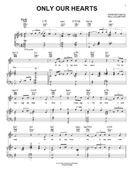 page one of Only Our Hearts (Piano, Vocal & Guitar Chords (Right-Hand Melody))