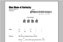 page one of Blue Moon Of Kentucky (Guitar Chords/Lyrics)
