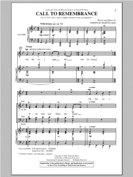 page one of Call To Remembrance (SATB Choir)
