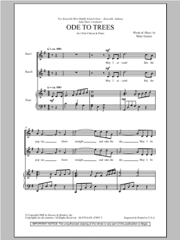 page one of Ode To Trees (2-Part Choir)